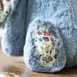 Close-up of Jellycat Blossom Dusky Blue Bunny Soft Toy Floral Paws