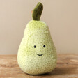 Jellycat Fabulous Fruit Pear Soft Toy on Wooden Surface