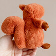 Jellycat Nippit Squirrel Soft Toy Held by Model