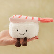 model holding Jellycat Silly Sushi Nigiri Soft Toy