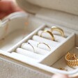 Close Up of the Ring Rolls inside the Natural Cotton Jewellery Case
