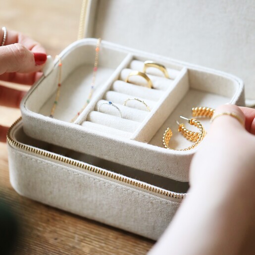 Lifetable Section inside the Natural Cotton Jewellery Case