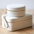 Natural Cotton Jewellery Cases round stacked on square
