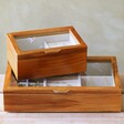 Large and Small Personalised Birth Flower Glass Top Wooden Jewellery Boxes
