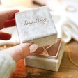 Model Holding Open Personalised Engraved Natural Velvet Necklace Box
