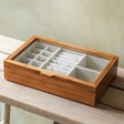 Large Sized Personalised Glass Top Wooden Jewellery Box