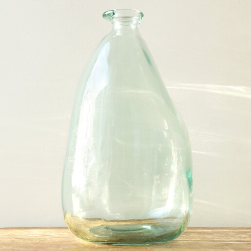 Large Organic Style Glass Vase on Table