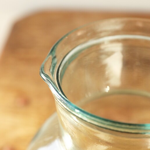Top Rim of Recycled Glass Bowl Jug