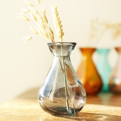 Recycled Grey Glass Bud Vase, H10cm