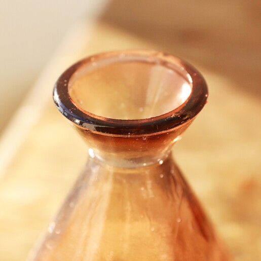 Opening of Recycled Pink Glass Bud Vase