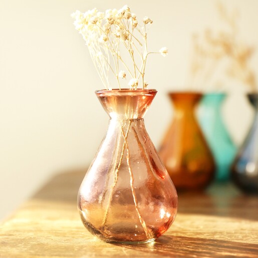 Lisa Angel Recycled Pink Glass Bud Vase, H10cm