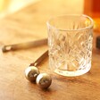Whisky Glass, Stones and Tongs Gift Set laid out on table