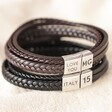 Men's Personalised Layered Leather Straps Valentine's Bracelet