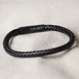 Men's Personalised Leather Bracelet with Matt Black Clasp for Valentine's