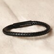 Men's Personalised Leather Valentine's Bracelet with Matt Black Clasp