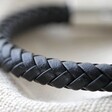 Close Up of Men's Personalised Soundwave Polished Leather Bracelet