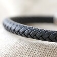 Close Up of Men's Personalised Soundwave Vegan Leather Bracelet