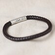 Men's Personalised Valentine's Leather Bracelet in Brown