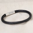 Men's Personalised Valentine's Leather Bracelet in Black
