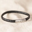 Personalised Men's Woven Valentine's Bracelet with Magnetic Clasp in Black