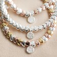 Lisa Angel Ladies' Beaded Hearts Bracelet in Silver and Rose Gold