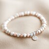 Lisa Angel Ladies' Beaded Hearts Bracelet in Silver and Rose Gold