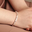 Lisa Angel Ladies' Beaded Hearts Bracelet in Silver and Rose Gold