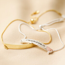 Personalised Box Chain and Curved Bar Bracelet