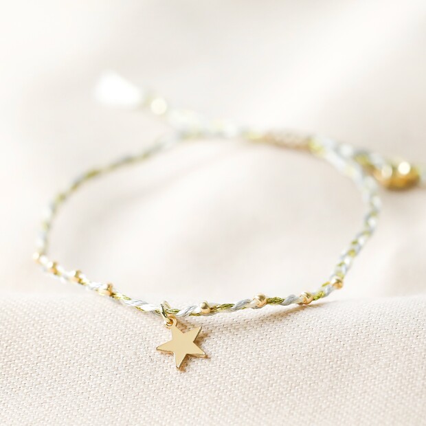 Woven Friendship Bracelet with Gold Star