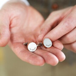 Personalised Stainless Steel & Gold Disc Cufflinks