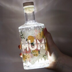 Personalised 500ml Mother's Day Bloom Light Up Glitter Globe Spirit
