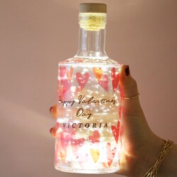Personalised 500ml Valentine's Light Up Glitter Globe Spirit