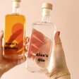 Model Holding Personalised Pair of 20cl Love Heart Couples' Spirits