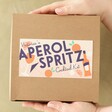 Model Holding Personalised Aperol Spritz Cocktail Kit