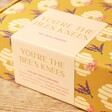 Close up of box packaging for the You’re the Bee’s Knees Gift Hamper