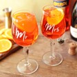 Two Personalised Aperol Spritz Cocktail Glasses