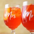 Mr and Mrs Personalised Aperol Spritz Cocktail Glass