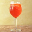 Personalised Name Aperol Spritz Cocktail Glass on Wooden Table