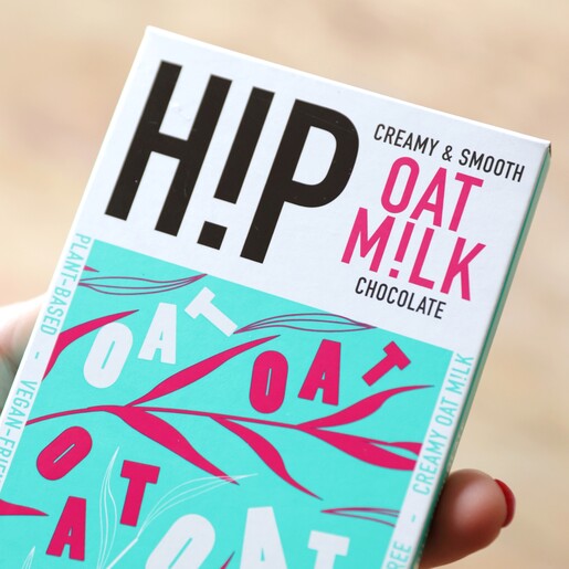 Close Up of H!P Chocolate: Oat M!lk Chocolate Bar