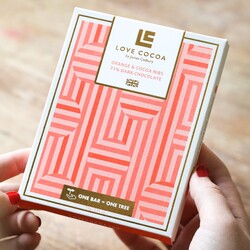 Love Cocoa Orange and Cocoa Nibs 71% Dark Chocolate Bar