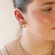 Lisa Angel Ladies' Tiny Gold Sterling Silver Slim Huggie Hoop Earrings layered