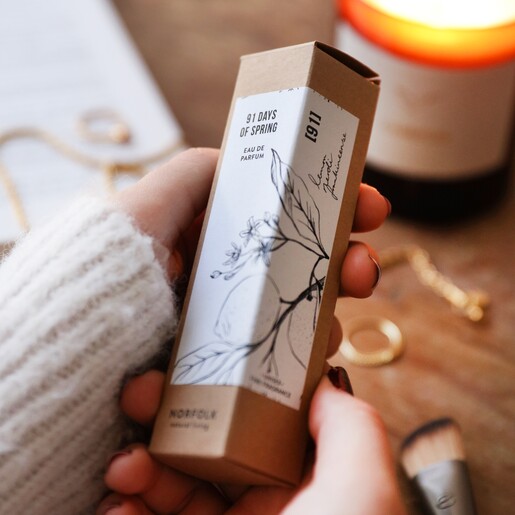 Front of Norfolk Natural Living 91 Days of Spring Rollerball Parfum Packaging