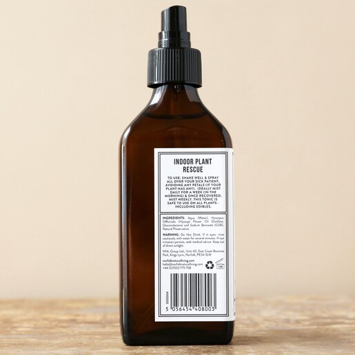 Norfolk Natural Living Indoor Plant Rescue Spray Ingredients Label on the Norfolk Natural Living Indoor Plant Rescue Spray