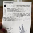 Information Sheet in Lavender Fields Rollerball Parfum Packaging