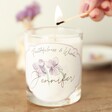 mode lighting February Personalised Birth Flower Scented Soy Candle