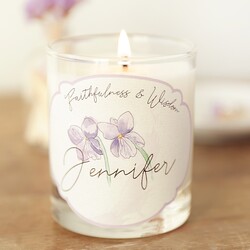 Personalised Birth Flower Scented Soy Candle