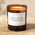 Lime, Basil & Mandarin Scented Soy Candle Close-up