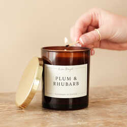 Lisa Angel Plum and Rhubarb Scented Soy Candle