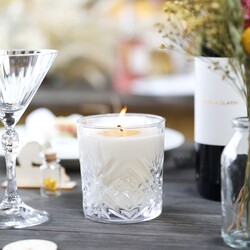 Lisa Angel Vintage Glass Pomegranate Scented Soy Candle
