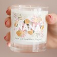 Model Holding Personalised Nana Bloom Scented Soy Candle